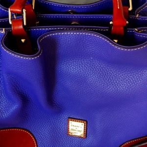 Blue and tan dooney & Rourke satchel purse. Leather